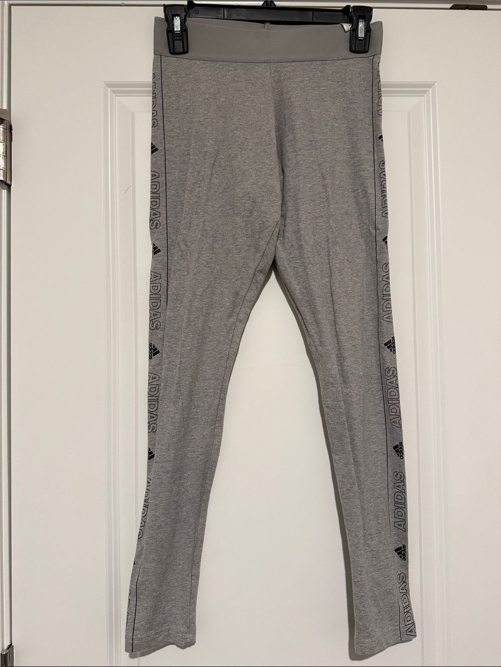 adidas Gray Logo Side-Panel Kids Leggings